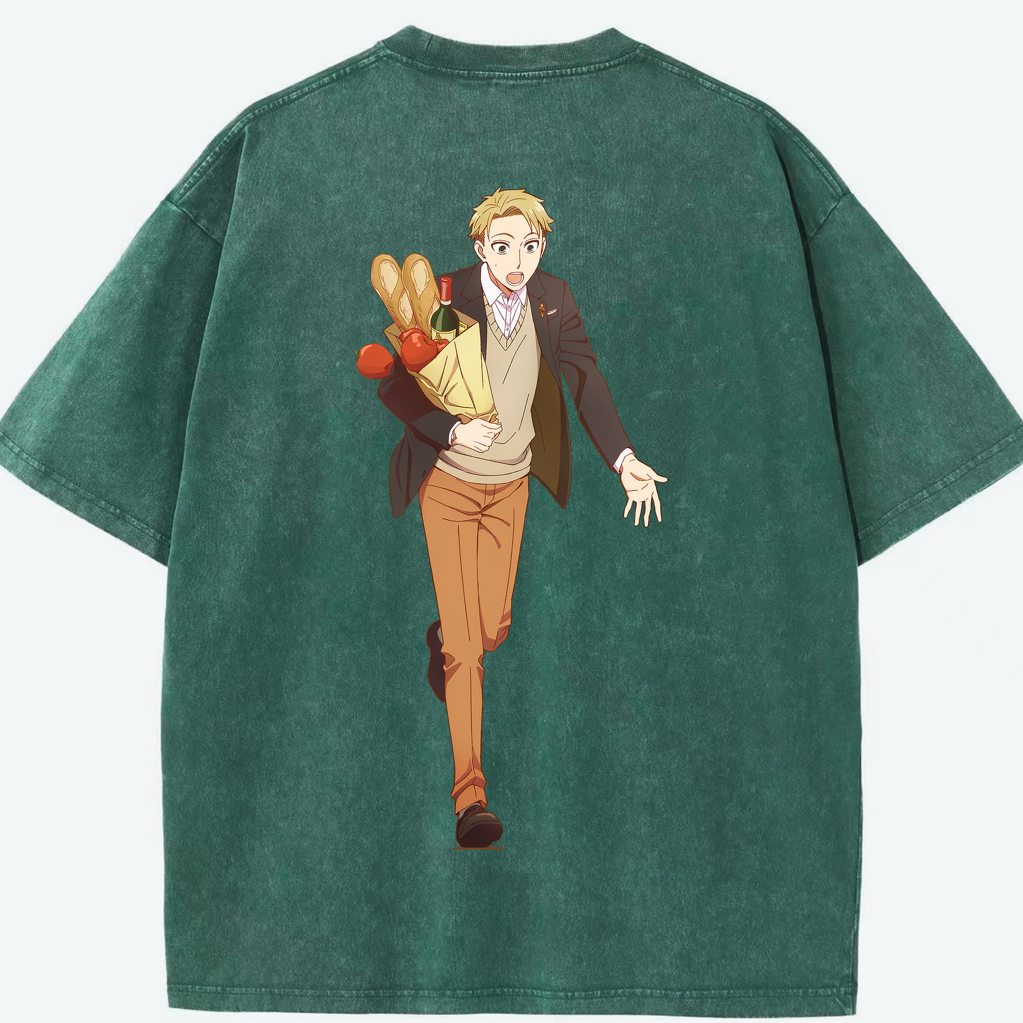 （画像用） SPY×FAMILY间谍家家酒 綿100% ヴィンテージ風 半袖Tシャツ（背面プリント）